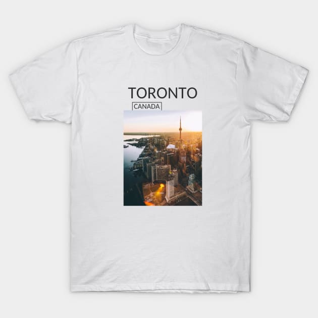 Toronto Ontario Canada Cityscape Skyline Sunset Gift for Canadian Canada Day Present Souvenir T-shirt Hoodie Apparel Mug Notebook Tote Pillow Sticker Magnet T-Shirt by Mr. Travel Joy